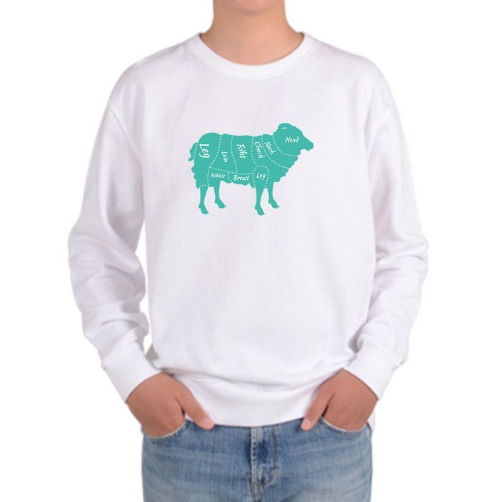 와이제이의 맨투맨 전사이즈 양고기 양그림 양고기식당 디자인 enc1148tR