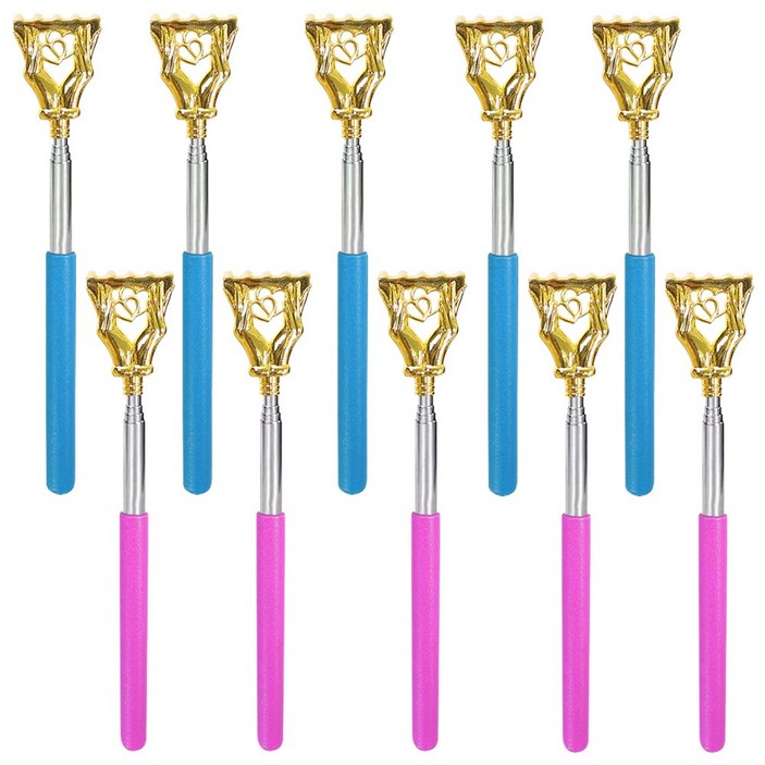 휴대용 골드 안테나 효자손 L타입 4단 접이식 효도손 스텐 등긁이, 07)혼합A, 10개