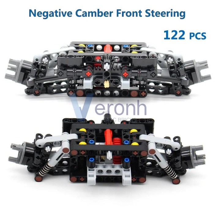 모든 휠 구동 MOC 기술 자동차 벽돌에 적합한 차동 조향 서스펜션 빌딩 블록이 있는 컴팩