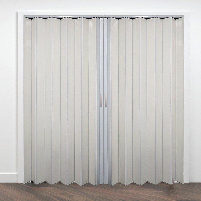 EKMALL 홀딩도어 자바라 양개 더블 아이보리 가로사이즈 332cm x 세로선택