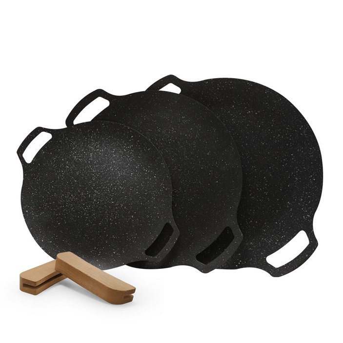 캠프빌리지 캠핑 쿠카 초경량 그리들 + 우드 손잡이, 1개