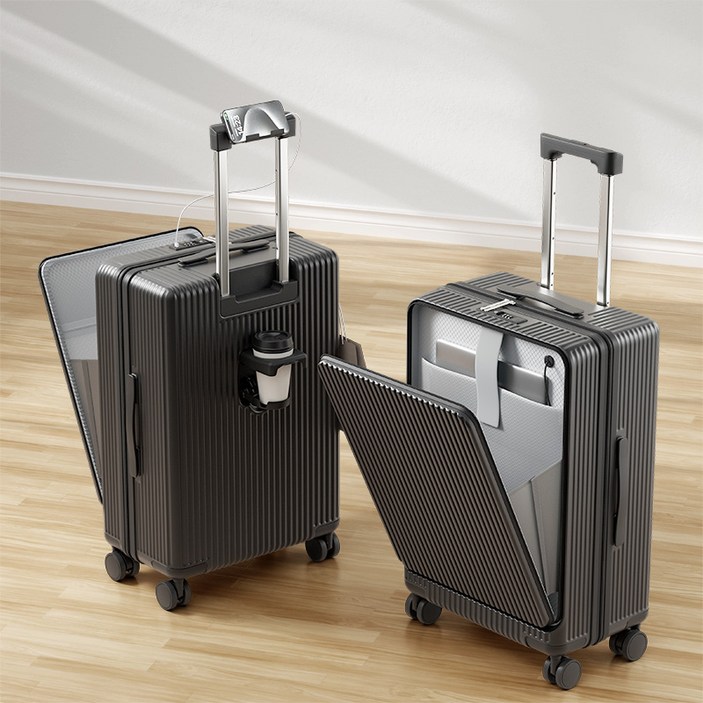 캐리어 신형 프론트 클로저 다기능 캐리어 인치 무음 스티어링 휠 마모 및 여행용 캐리어 스크래치 방지 비밀번호 기내용 캐리어 노트북 수납이 가능한 비즈니스 캐리어