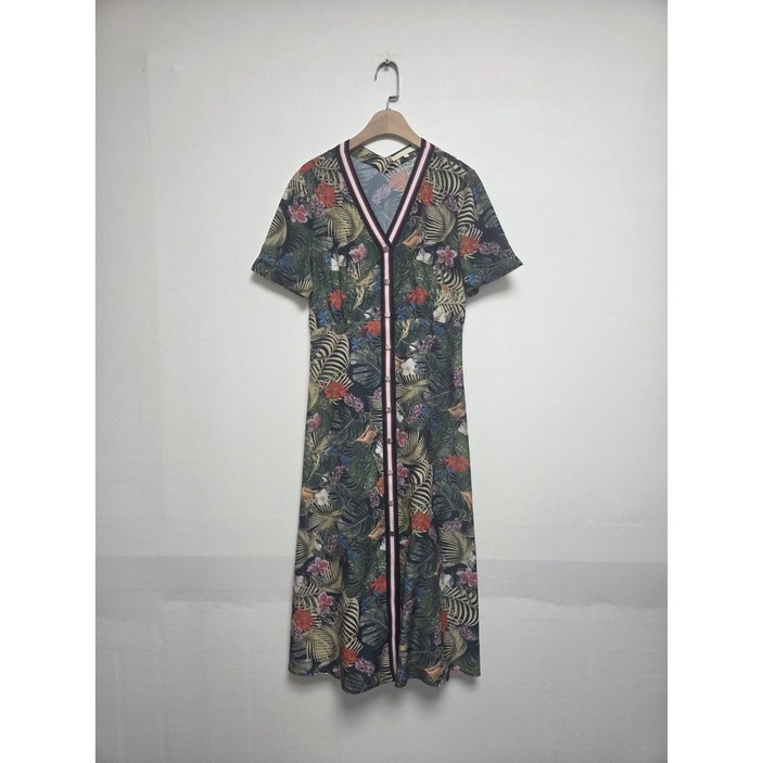 (빈티지)﻿ 마쥬 트로피칼 브이넥 롱원피스(S)