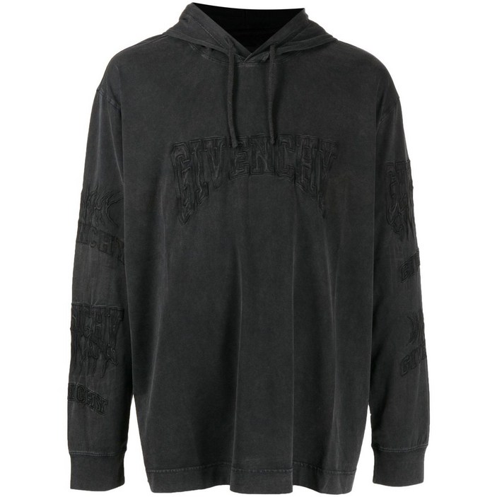 지방시 로고 자수 후드 티셔츠