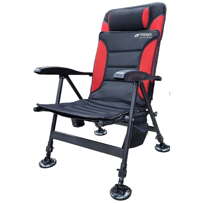히트캠프 민물 낚시의자 풀세트, 레드, 1개