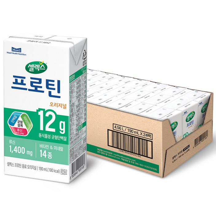 셀렉스 프로틴 오리지널, 190ml, 24개 셀렉스 프로틴 오리지널, 190ml, 24개