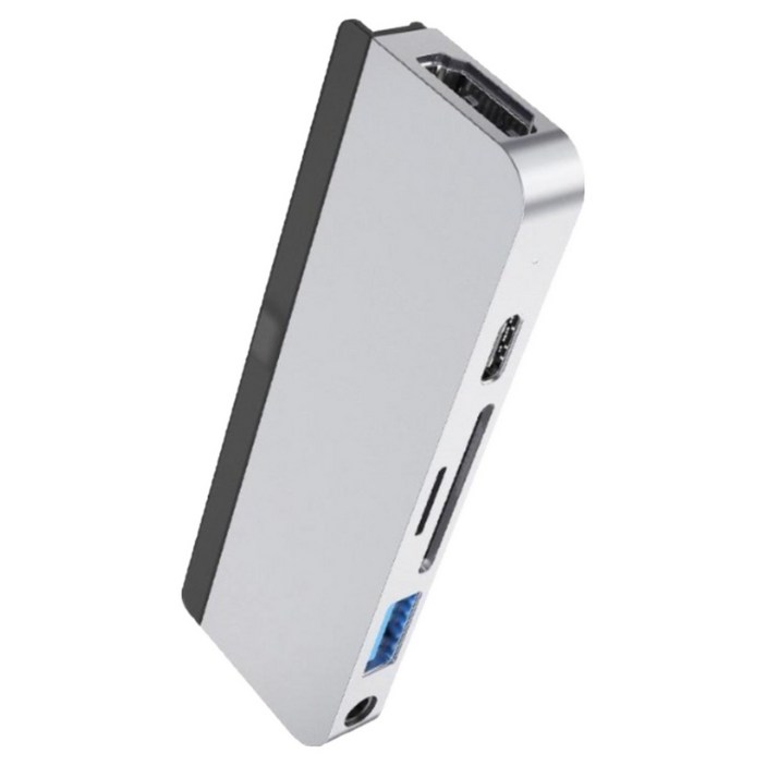 하이퍼드라이브 6in1 USB-C 멀티허브 도킹스테이션 4K HDMI 60W PD충전 아이패드/노트북 호환 (HD319B), 실버, 1개