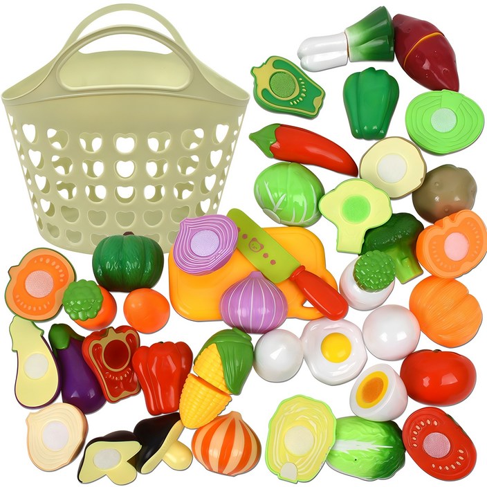 오즈토이 또래 야채 썰기 + 하트바구니 소꿉놀이 세트