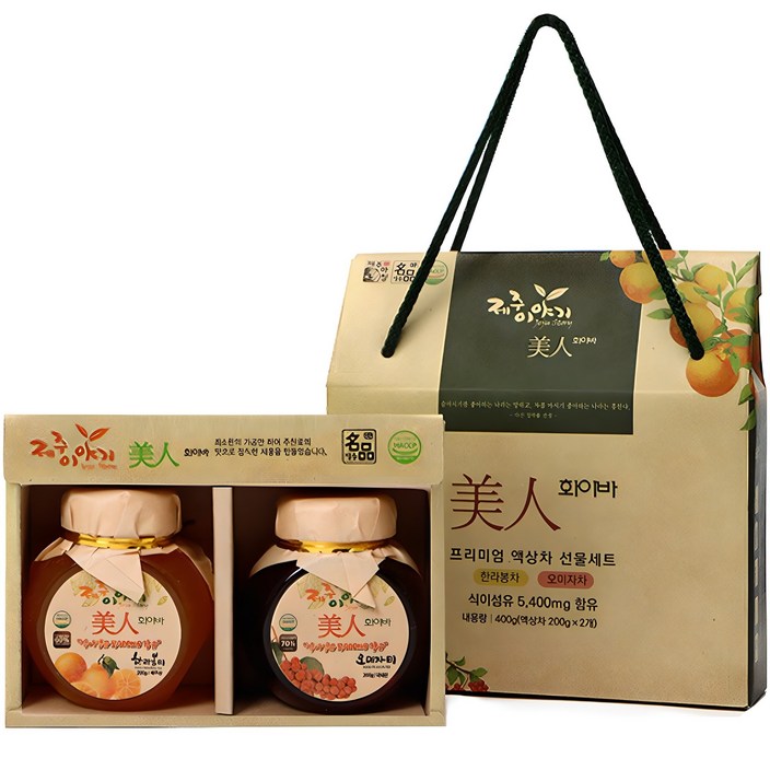 제주이야기 미인 화이바 꼬마 액상차 2종 선물세트