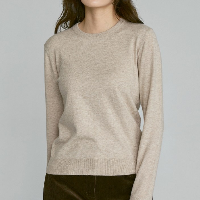 210에디트 남녀공용 마일드 라운드넥 니트 ZZ5SW010