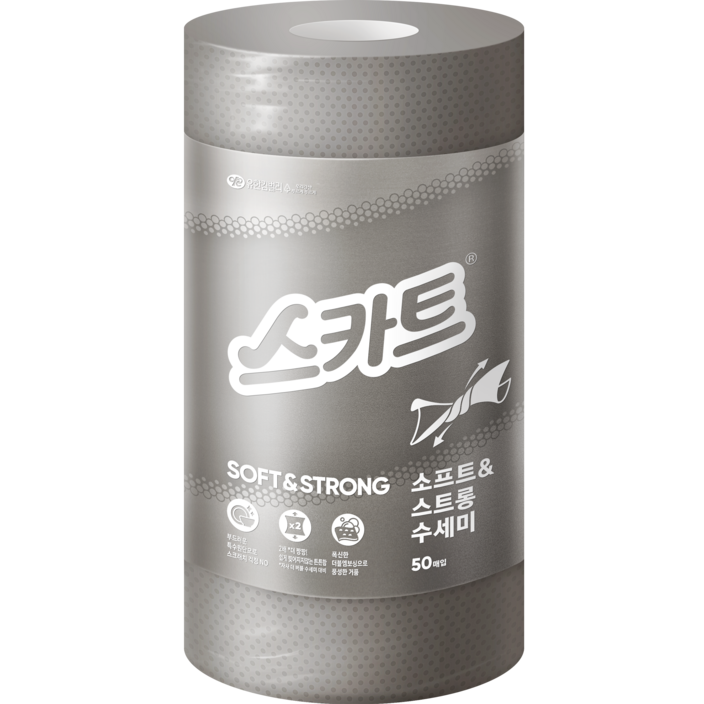 스카트 소프트 스트롱 수세미, 그레이, 50개입, 1개