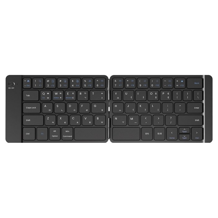 엑토 저소음 접이식 슬림 휴대용 무선 블루투스 키보드, BTK13, 블랙