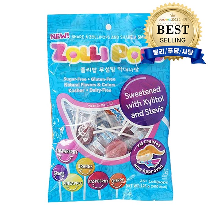졸리팝 무설탕 막대사탕 125g, 혼합맛, 1개