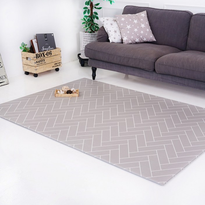 삼바텍 12T 양면 유아 놀이방매트, 헤링본그레이