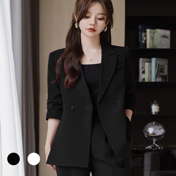 Titikong 여성 셋업 데일리 정장세트  스트랩 나시 티셔츠 증정 모던 심플 프리미엄 빅사이즈