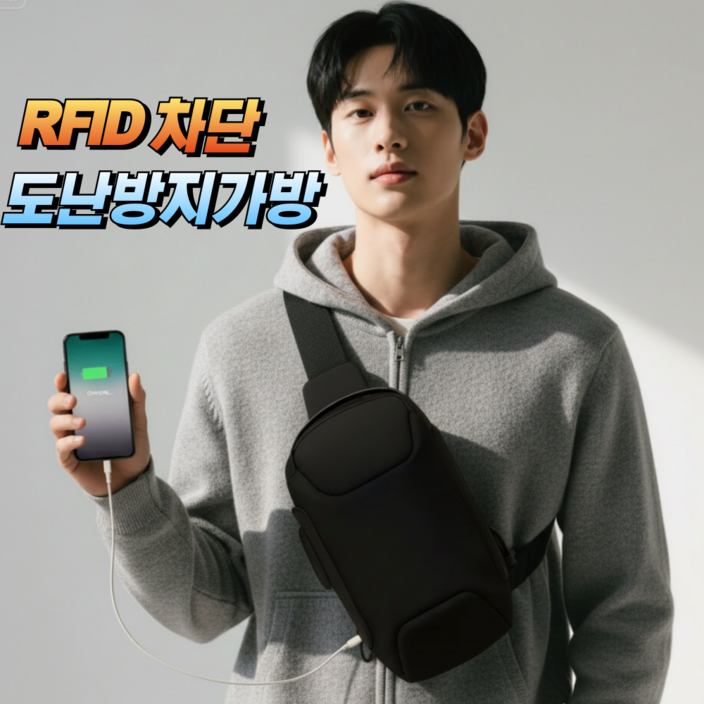 맥더런 프리미엄 락시스템 도난방지 방수 방검 RFID차단 크로스백