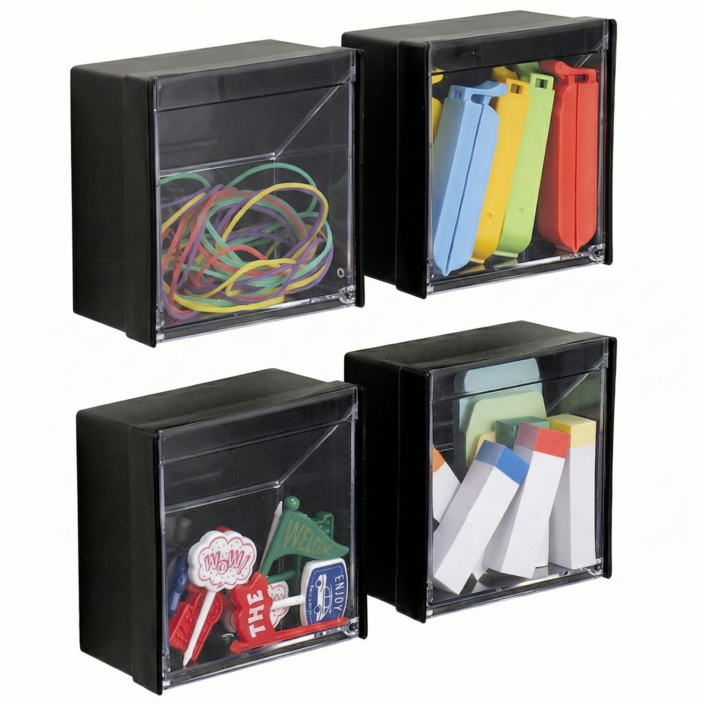 현관문 차키 수납 자석 스윙 벽걸이정리함 계산대옆 충전기 냉장고벽 사무실 월 리모컨보관 포켓, 블랙