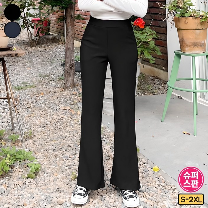 여리진 여성용 쫀쫀 대박 스판 편안한 밴드 부츠컷 롱기장 팬츠 바지 빅사이즈까지 여리진 여성용 쫀쫀 대박 스판 편안한 밴드 부츠컷 롱기장 팬츠 바지 빅사이즈까지