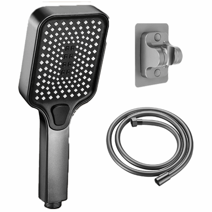 ANTIFLOW 샤워기 헤드 호스 세트 수압상승 샤워기, 그레이, 1세트