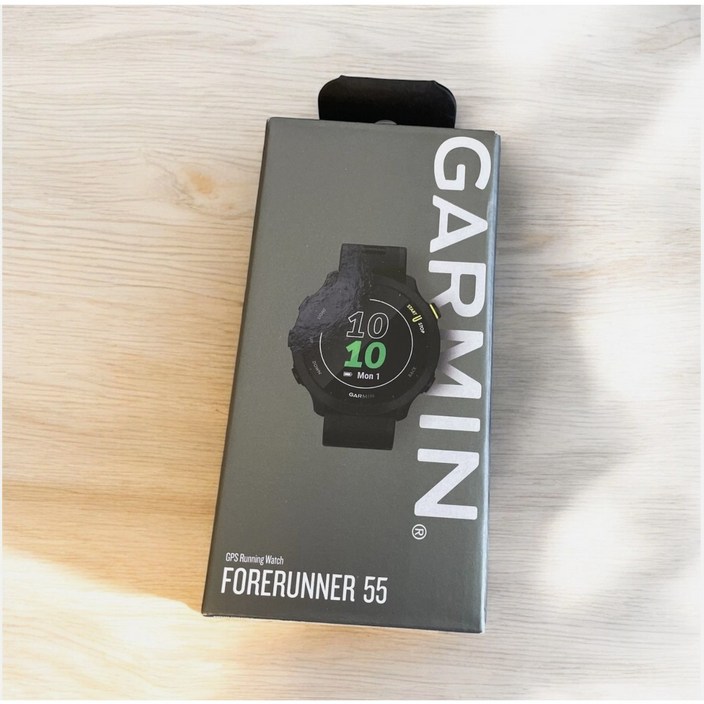 가민 포러너 55 일일 추천 운동이 GPS 러닝 시계 최대 2주간의 배터리 수명 블랙  0100256200