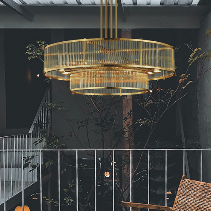 LED 로맨틱 30등 크리스탈 펜던트 조명 골드 1000 카페 레스토랑 고급 인테리어 식탁등