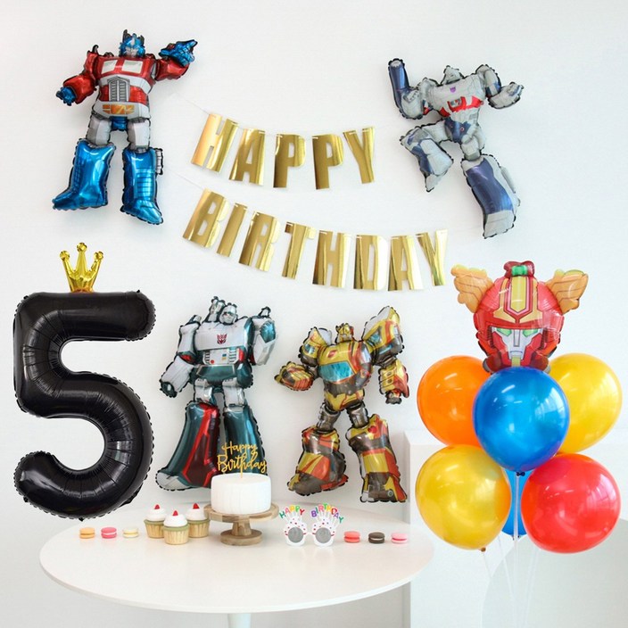 헬로 카봇 로봇 풍선 생일파티세트