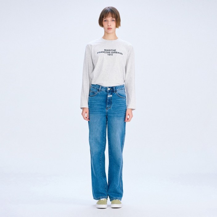 마리떼 프랑소와 저버 고윤정 착용 W HIGH STRAIGHT DENIM PANTS blue