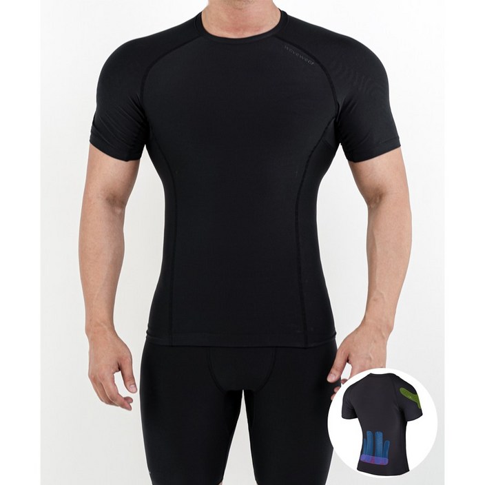 웨이브웨어 - T20 어깨&허리 스포츠 테이핑 컴프레션 티셔츠