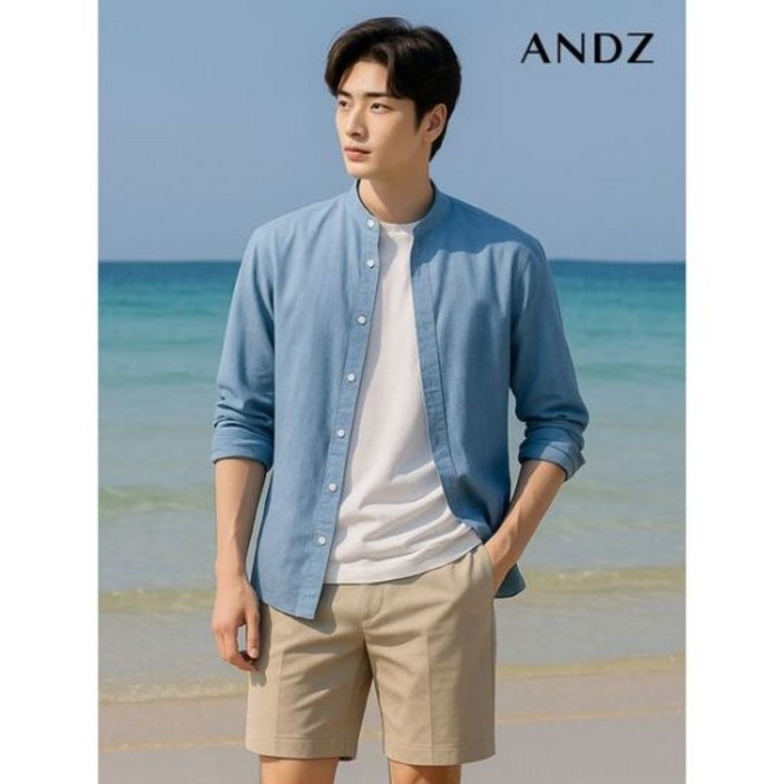 앤드지 브리즈 리넨 밴드카라 셔츠 BLB2WC1002 2508175