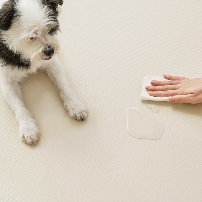 하개랩 강아지 논슬립 방수 무독성 TPU 대형 롤매트, 1개, 샌드베이지