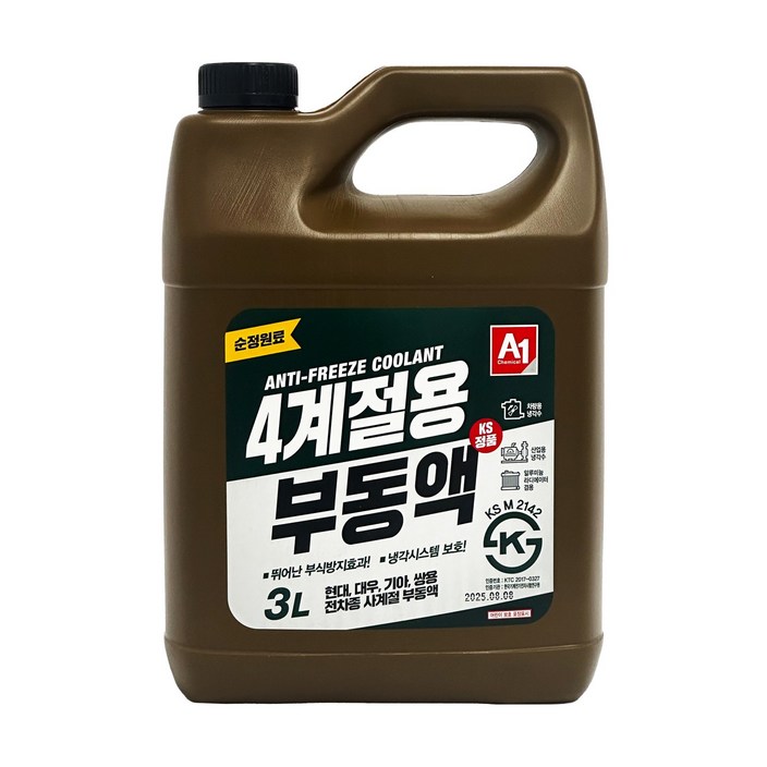 에이원 4계절용 부동액 녹색, 3L, 4개