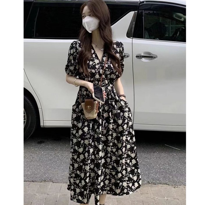 스타일닥터 여름 여성 원피스 롱 바캉스원피스 플라워 쉬폰 휴양지원피스 캐주얼 데일리룩 해외여행 바캉스룩