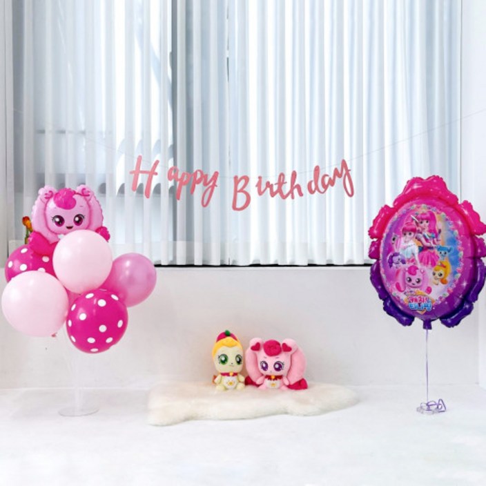 캐치 티니핑 풍선 세트 핑크 공주 생일 파티