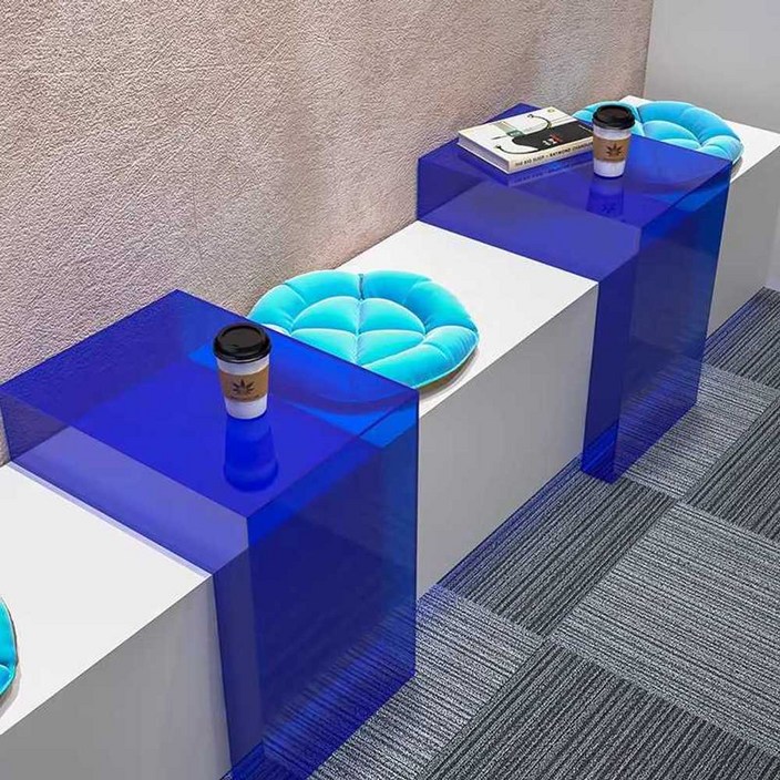 카페 아크릴 테이블 투명 식탁 홀로그램 모던 인테리어