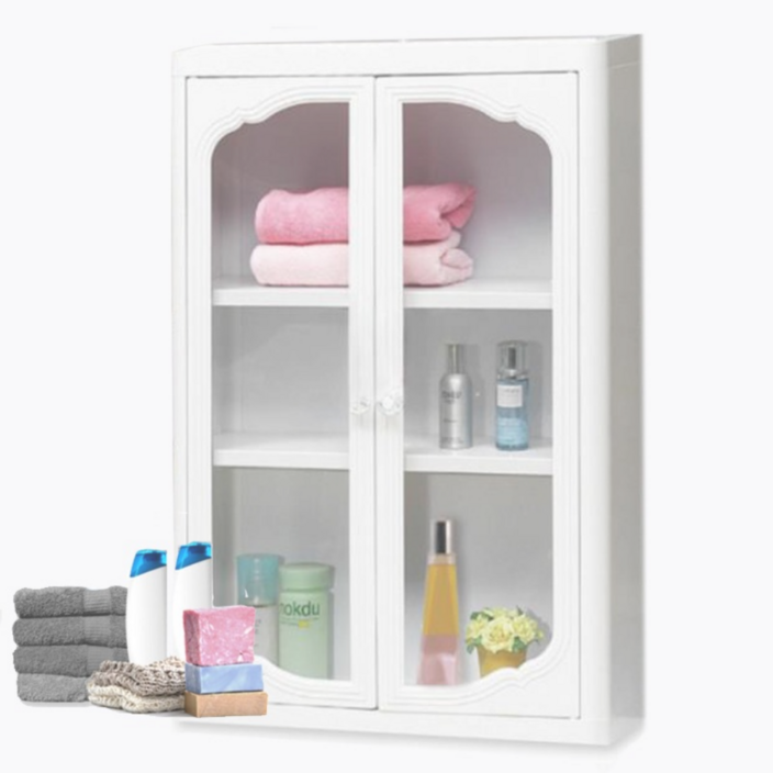 모던라이프 특허 욕실 수납장 화이트 수건장 인테리어 플라스틱 욕실장, 1개