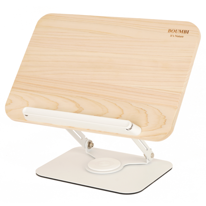 BOUMBI 국내생산 편백나무 탄화느티 회전형 높이 조절 원목 독서대, 편백나무