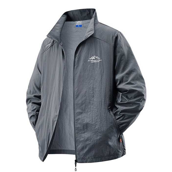 미스터먼쇼 남성 바람막이 점퍼 야상 집업 자켓 베이직 자외선차단 집업 점퍼 봄 여름 자켓 아웃도어 외출복 일상복 빅사이즈 단체복