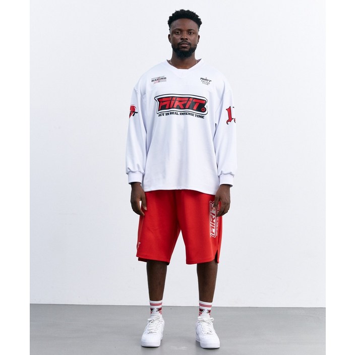 에어릿 오버핏 레이싱 버뮤다 팬츠 AM3094 RD