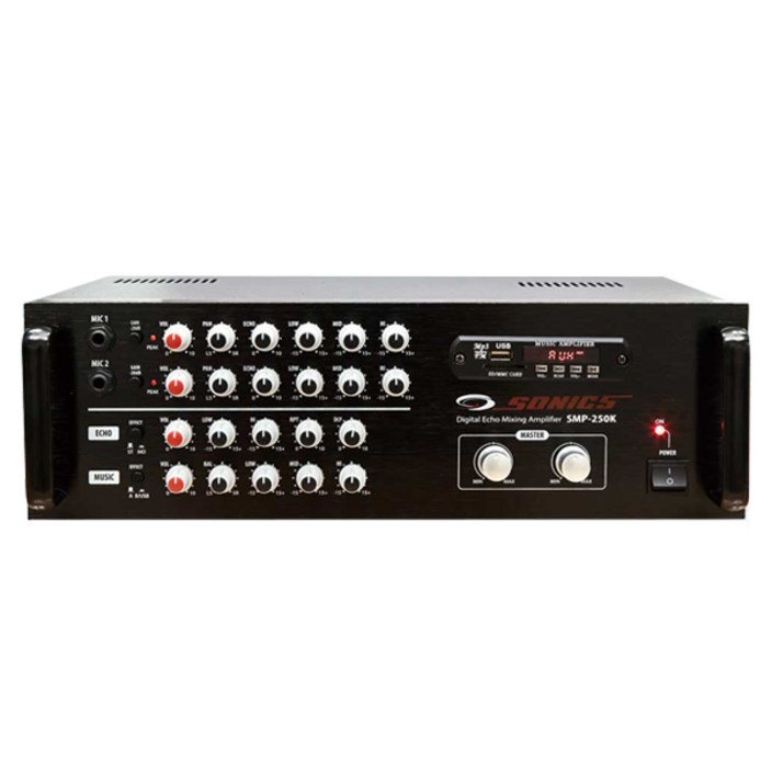 풍부한 저음! 카페/매장/노래방앰프 280W 2채널 소닉스 SMP-250K
