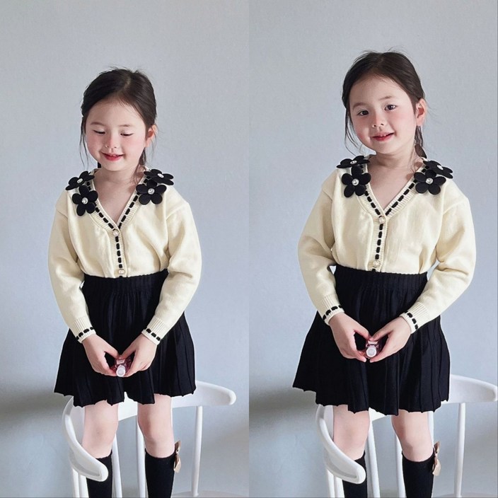 해피팡팡 블랙플라워가디건투피스 해피팡팡 블랙플라워가디건투피스