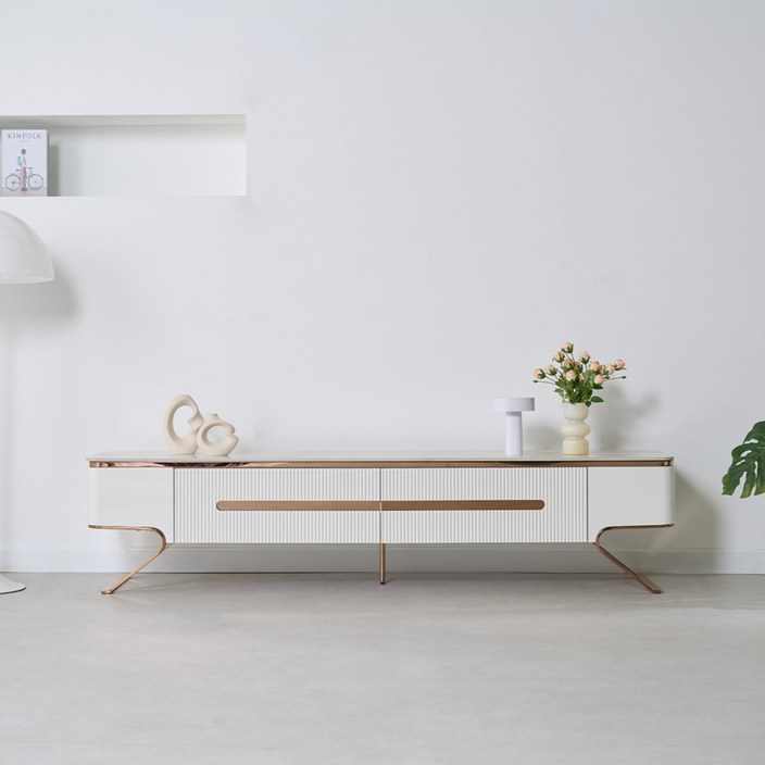 빰므 무드모엘 템바보드 세라믹 2000 거실장 티비다이, 로즈골드