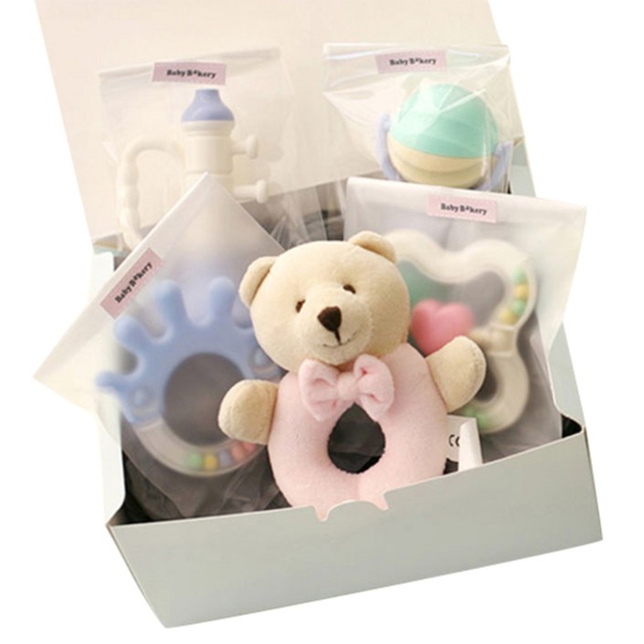 베이비베이커리 신생아용 곰돌이딸랑이와 친구들 출산선물세트 20221016