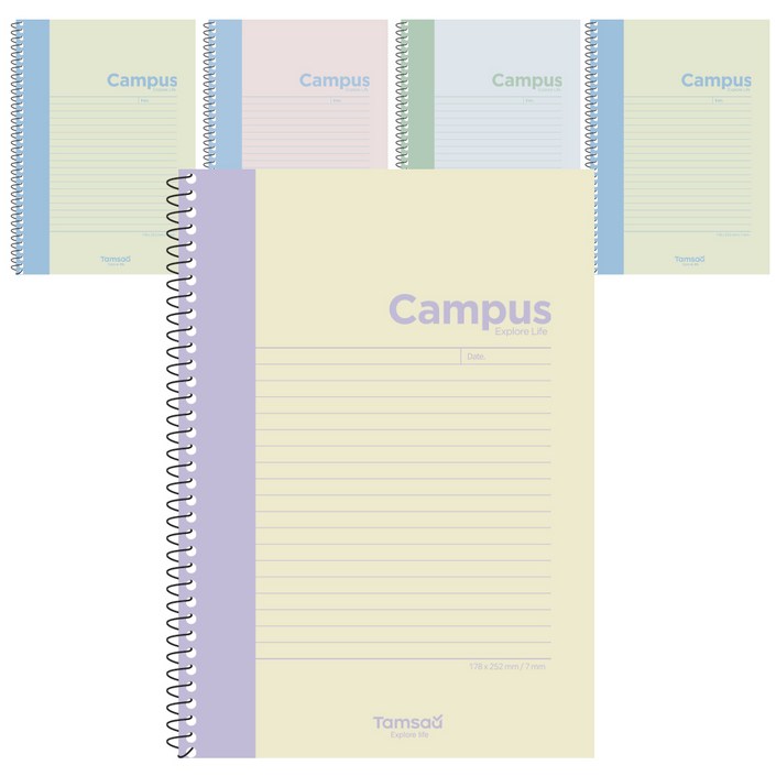 탐사 파스텔 캠퍼스 스프링 노트, 랜덤발송, 5개
