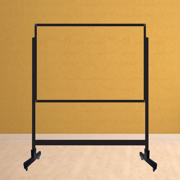 금강칠판 이동식 강화유리칠판 투명  스탠드 블랙 세트, 알루미늄, ABS사출