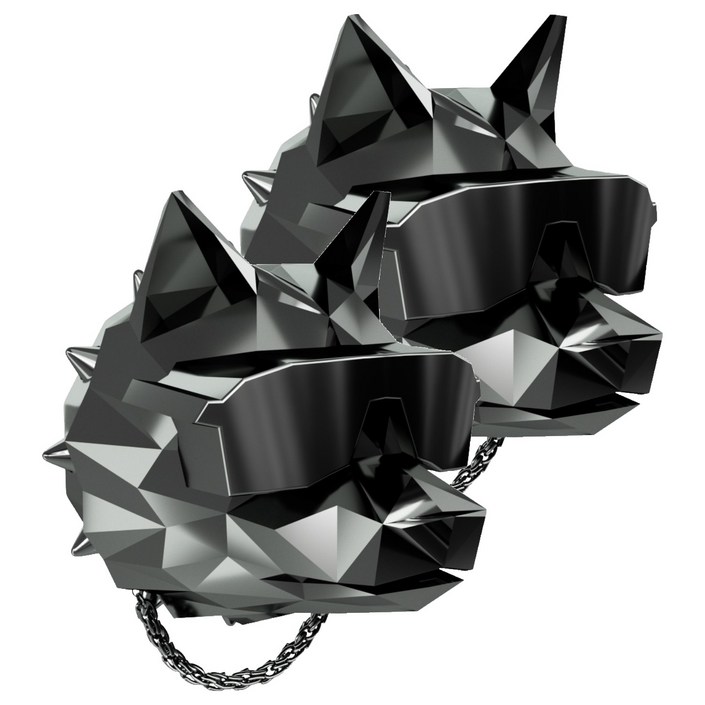 쓰리나인 힙한늑대 불독 프리미엄 차량용 방향제 크롬블랙, 2개, 클린코튼