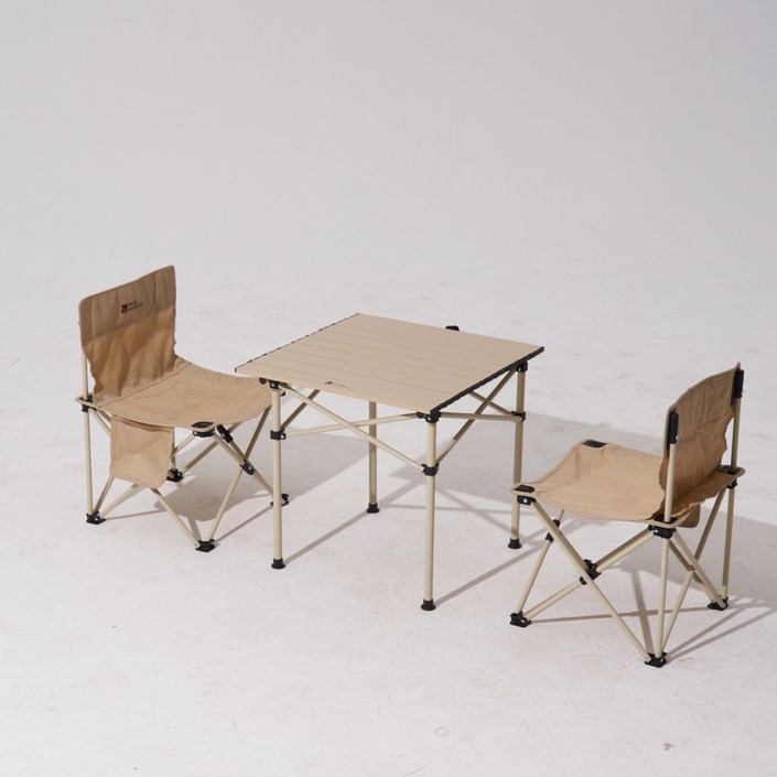 모비가든 아웃도어 캠핑 테이블 의자 세트, 샌드베이지