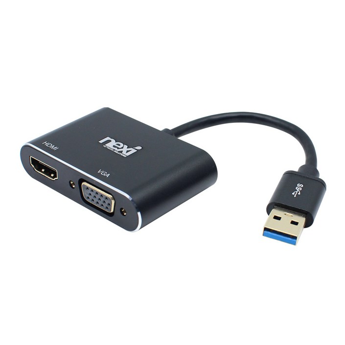 넥시 USB 3.0 to HDMI VGA 멀티 컨버터, 1개, NXU30HDV