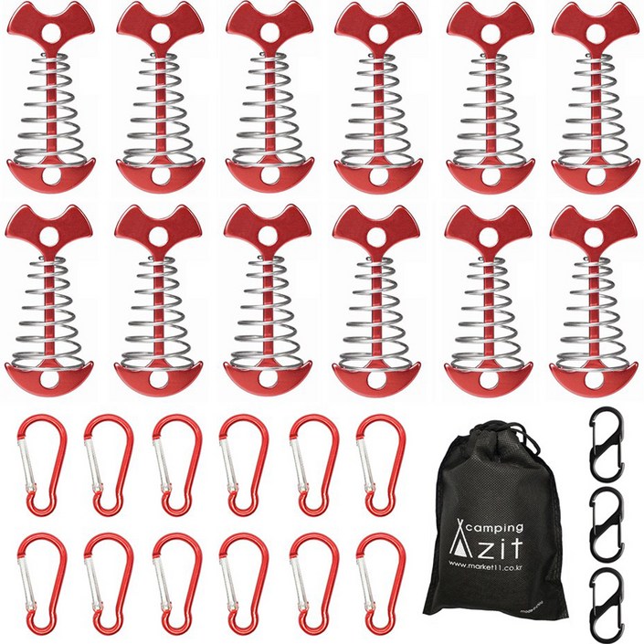 롱타입 피쉬테크팩 12개카라비너 12개S비너 3개부직포 주머니