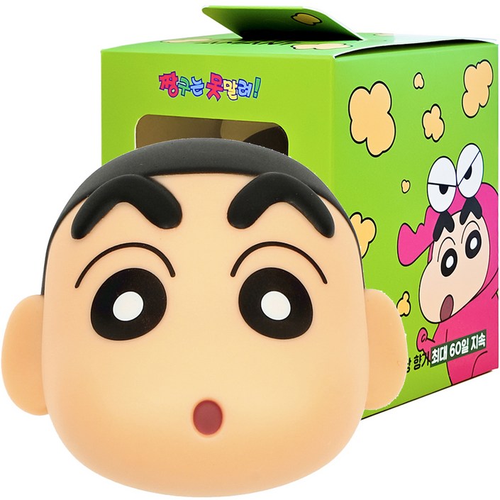 벨르아망 짱구 빅페이스 리필형 차량용 방향제 본품, 1개, 블랙체리