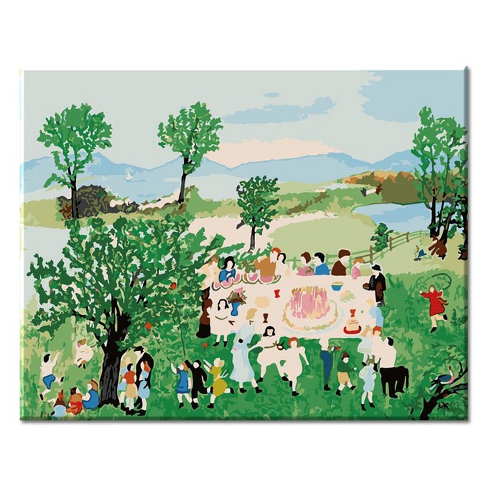 모모픽스페인팅 DIY 명화 그리기 40 x 50 cm, J77 그랜드마 모지스 생일케이크, 1개